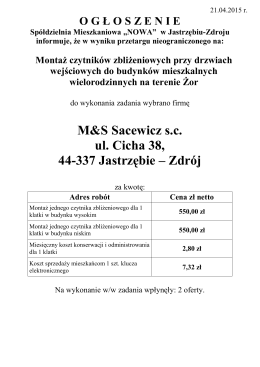 M&S Sacewicz sc ul. Cicha 38, 44-337 Jastrzębie – Zdrój