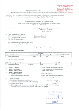 warunki techniczne Cicha 43 - Zakład Energetyki Cieplnej Sp. z