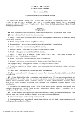 Statut Miasta - Urząd Miasta Kraśnik