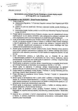 Sprawozdanie z pracy Zarządu Powiatu Kłodzkiego w okresie