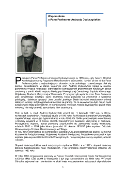 Wspomnienie o Panu Profesorze Andrzeju Dyduszyńskim