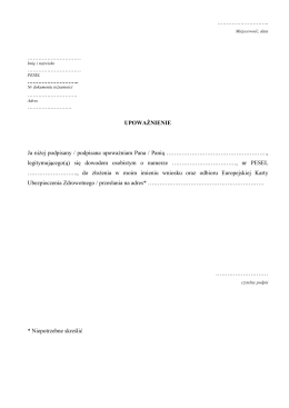 UPOWA NIENIE DO ODBIORU POJAZDU FIRMA UPOWA NIENIE DO ODBIORU POJAZDU FIRMA