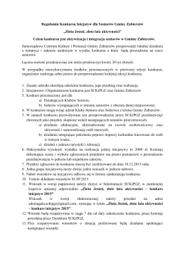 Regulamin Konkursu Inicjatyw dla Seniorów Gminy Zabierzów