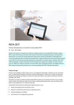 artykuł o aplikacji REFA Zeit
