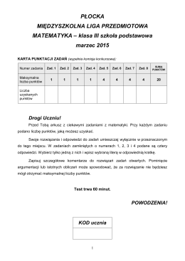 Edukacja matematyczna kl. III - Szkoła Podstawowa Nr 3 w Płocku