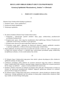 Regulamin obrad grup członkowskich GSM "Sośnica"