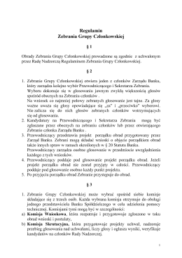 Regulamin Zebrania Grupy Członkowskiej