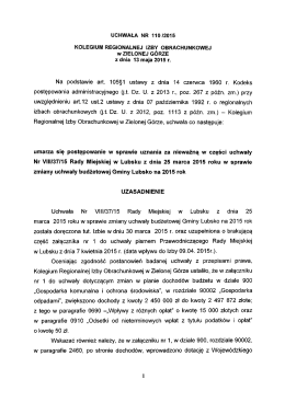 1 - Regionalnej Izby Obrachunkowej w Zielonej G&oacute;rze