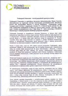 Informacja dodatkowa - Technopark Pomerania