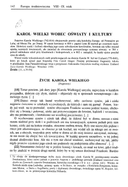 KAROL WIELKI WOBEC OŚWIATY I KULTURY