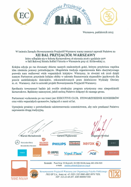 XII BAL PRZYJACIÓŁ WARSZAWY