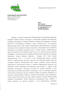 Warszawa, 20 sierpnia 2015 r. POROZUMIENIE WIELKOPOLSKIE