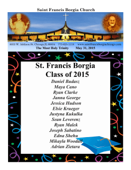 St. Francis Borgia Class of 2015 - Saint Francis Borgia Catholic