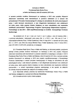 Uchwała nr 25/2015 Powiatowej Rady Rynku Pracy w Nakle nad