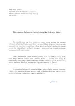 zobacz list - Aplikacja Jestem Blisko