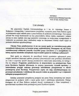 List otwarty do JM Rektora UMK