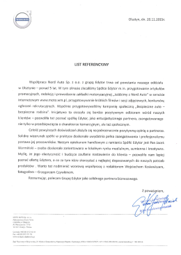 1. Nord Auto Sp. z o.o. Autoryzowany Dealer Volvo Wsp&oacute;lnie