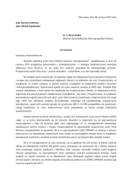 list otwarty do Ministra Sprawiedliwości Borysa Budki