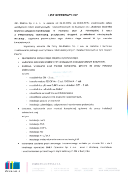LIST REFERENCYJNY