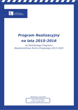 Program Realizacyjny na lata 2015-2016 do