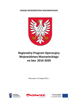 Regionalny Program Operacyjny Województwa Mazowieckiego na
