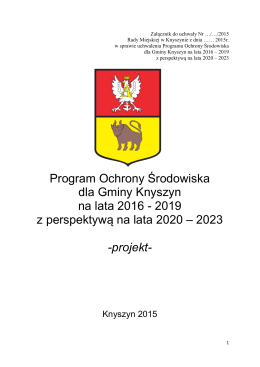 Program Ochrony Środowiska dla Gminy Knyszyn na lata 2016