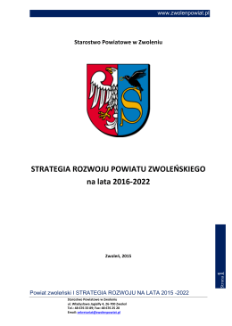 Strategia Rozwoju Powiatu Zwoleńskiego na lata 2016-2022