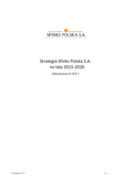 Strategia Sfinks na lata 2015- 2020