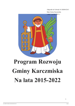 Program Rozwoju Gminy Karczmiska Na lata 2015-2022