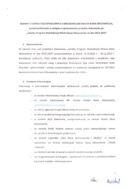 „Lokalny Program Rewitalizacii Miasta Rawa Mazowiecka na lata