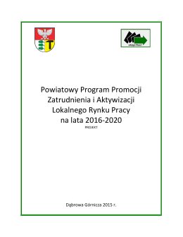Powiatowy Program Promocji Zatrudnienia i Aktywizacji Lokalnego