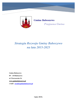 Strategia Rozwoju Gminy Baboszewo na lata 2015-2025