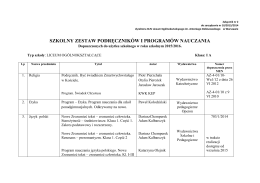 Podręczniki i programy rok szk. 2014/2015