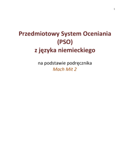 Przedmiotowy System Oceniania (PSO) z języka niemieckiego