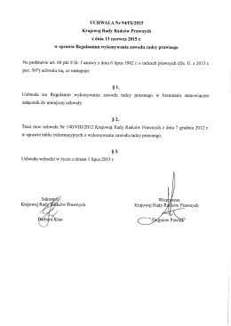 Regulamin wykonywania zawodu radcy prawnego