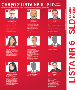 OKRĘG 2 LISTA NR 6 SLDŁ&iacute;vž`ĺ`l