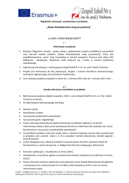 Regulamin rekrutacji Erasmus+