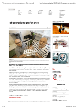 Warszawa ma nowe laboratorium grafenowe | Puls Innowacji
