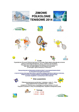 ZIMOWE PÓŁKOLONIE - Olimpijski Club – Tennis and sport