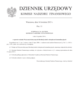 Uchwała Nr 414/2014 Komisji Nadzoru Finansowego z dnia 16
