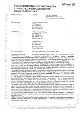 Ubezpieczenie Odpowiedzialności Cywilnej Przewoźnika