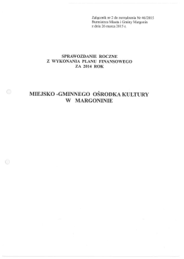 Sprawozdanie Miejsko-Gminnego Ośrodka Kultury