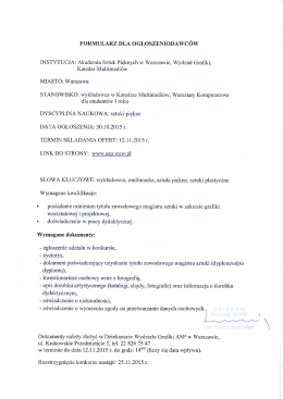 Katedra Multimediów - Akademia Sztuk Pięknych w Warszawie