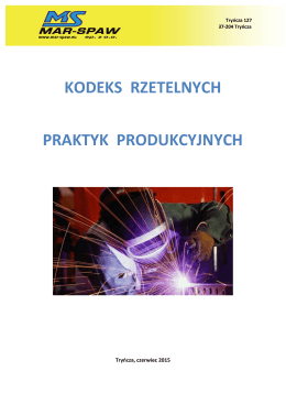 kodeks rzetelnych praktyk produkcyjnych - MAR