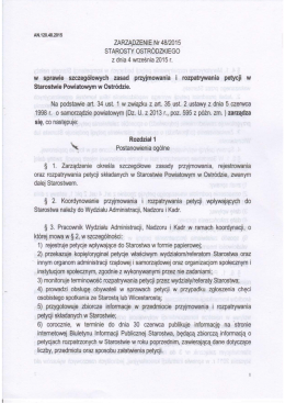 w sprawie szczeg&oacute;łowych zasad przyjmowania i