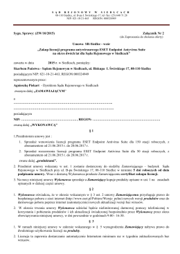 Sygn. Sprawy: (ZW/10/2015) Załącznik Nr 2 Umowa SR