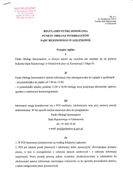 Regulamin - Sąd Rejonowy w Goleniowie