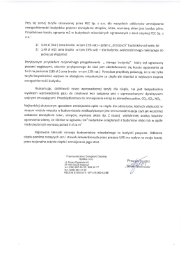 Przy tej samej taryfie stosowanej przez FEC Sp. z 0.0. dla wszystkich