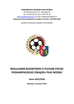 Regulamin Pucharu Polski - Podkarpacki Związek Piłki Nożnej