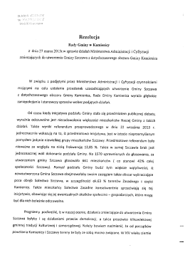 Rezolucja RG - Gmina Kamienica